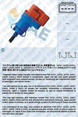 FAE 24796 Fren Stop Musuru Nemo Bipper 1.3hdi Fiorino 1.3jtd 07> Doblo 10> Bravo 07> Panda Punto 03> Kombo 02